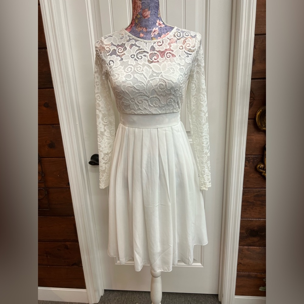 White lace Zanzea Dress - NWT